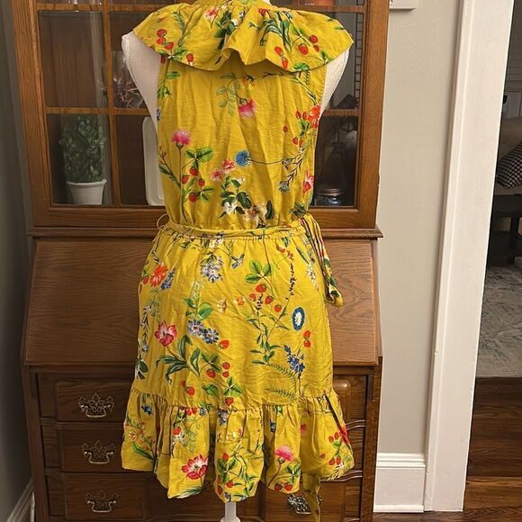 Anthropologie - Maeve Floral-Wrap Mini Dress - Picture 6 of 7